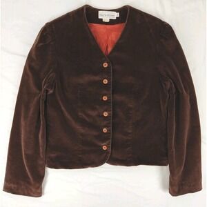 Vintage Fays Closet Brown Velvet Cropped Jacket Size 9/10